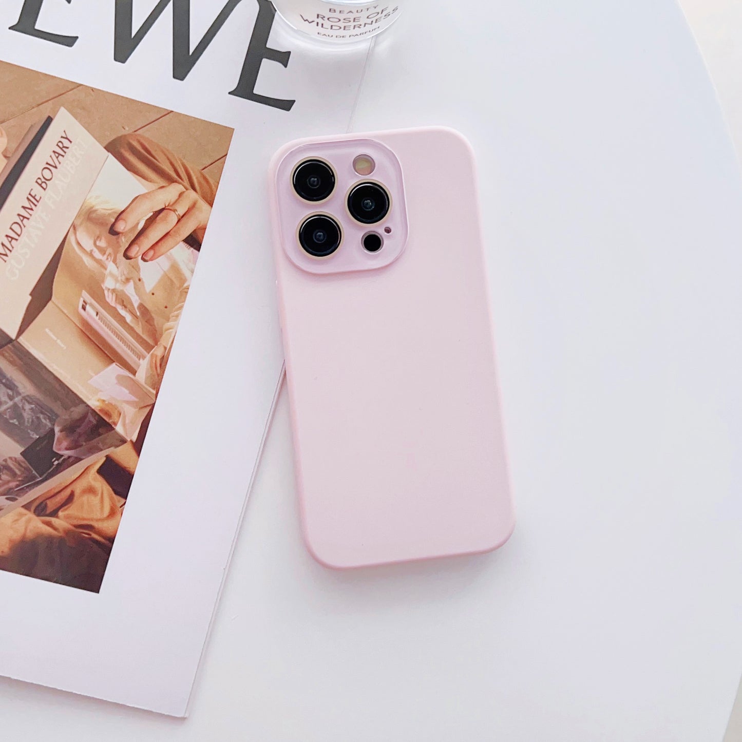 High-end liquid small window mobile phone case, no logo, washable, durable, no yellowing, lens protection liquid small window no logo